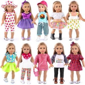 10 Sets 18 Inch Doll Clothes 18 Inch Doll Clothes And Accessories bonus shoes